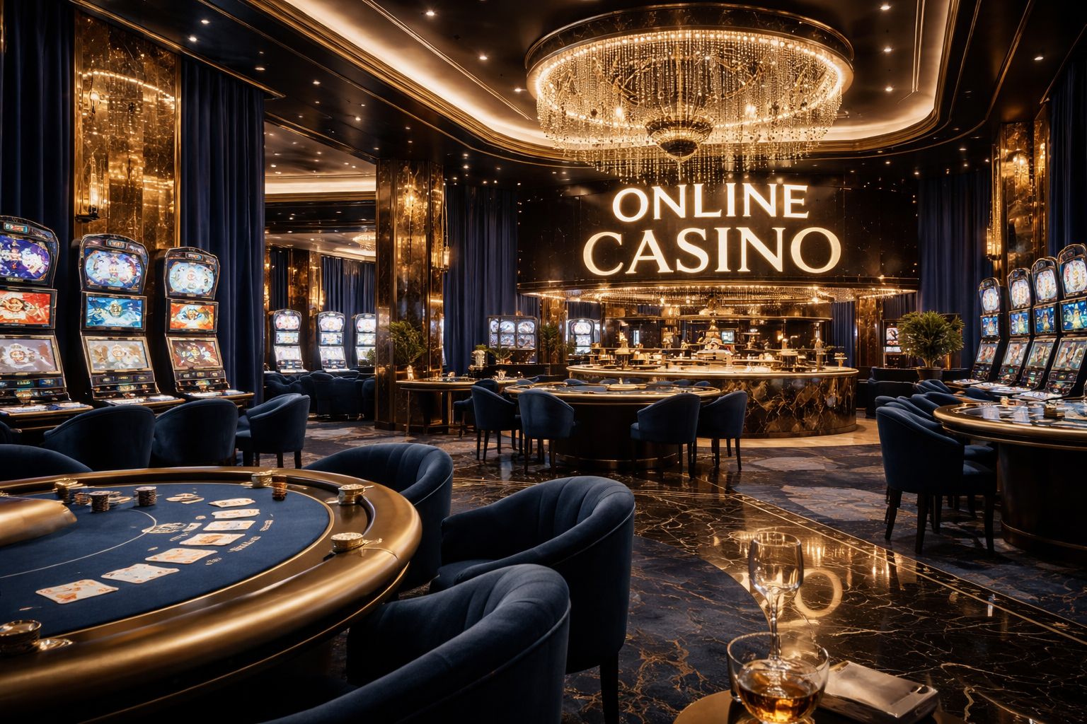 Không Gian Casino HUNGIOS Cho Trò Chơi Trực Tiếp, Máy Đánh Bài, Và Hành Động Bàn Chơi